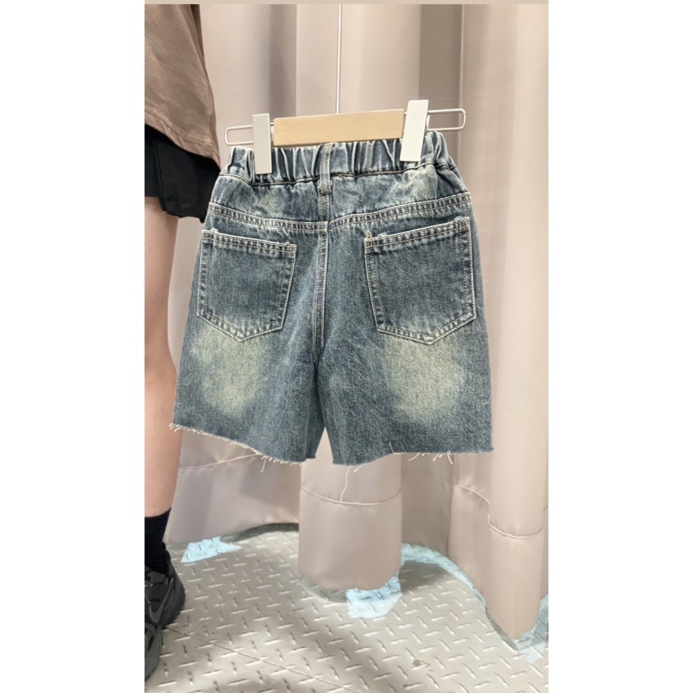 9701 刷紋割破牛仔短褲 1-5T/8折-細節圖2