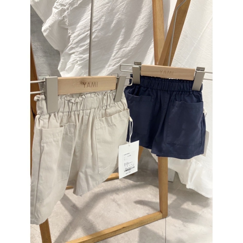 9804 杏/藍口袋短褲 73-100/6折-細節圖2