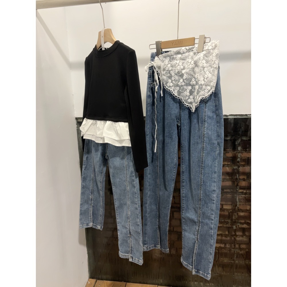 10210單一價大女孩開岔牛仔褲9-19?8折-細節圖2