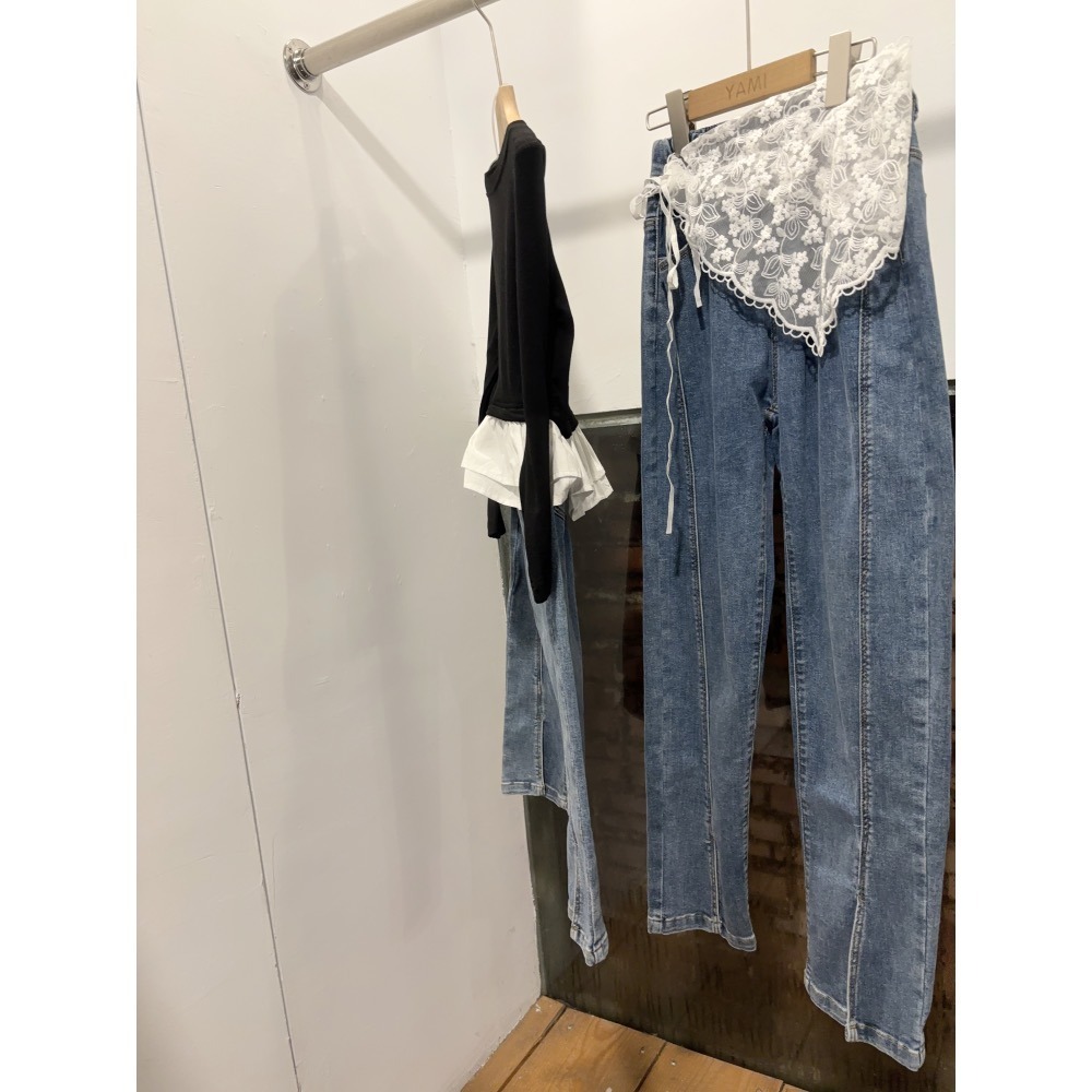 10210單一價大女孩開岔牛仔褲9-19?8折-細節圖3