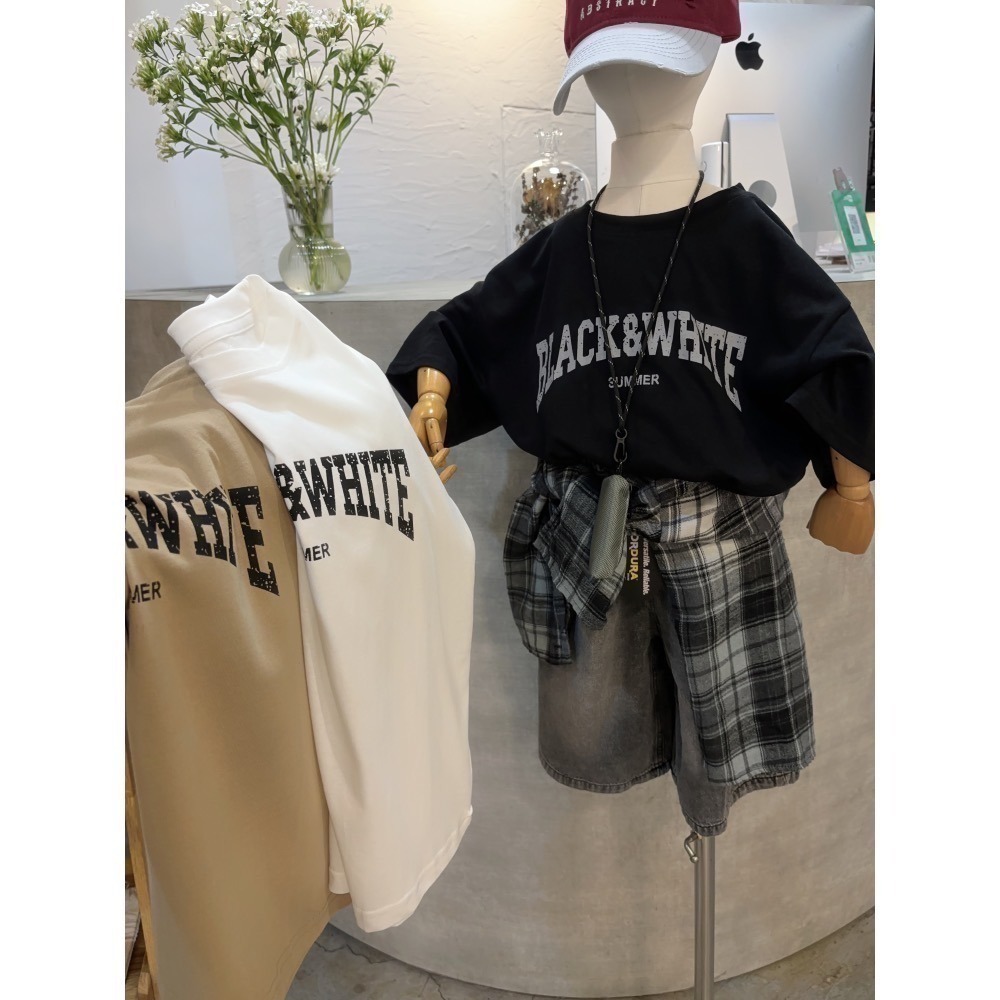 10455單一價大男女孩三色英文T/9折-細節圖2