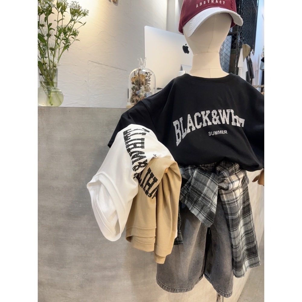 10455單一價大男女孩三色英文T/9折-細節圖3