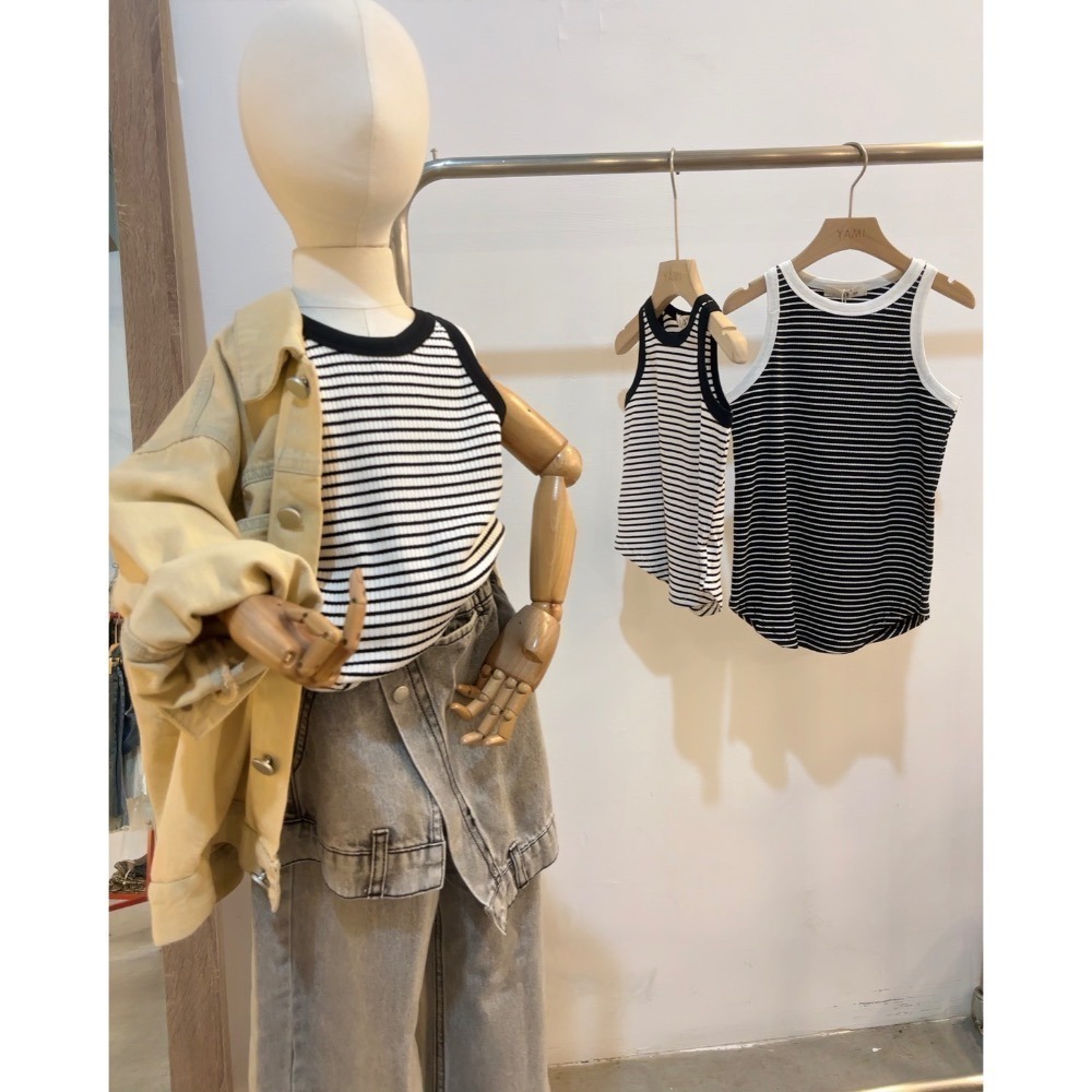 11057單一價大女孩橫條背心-細節圖3