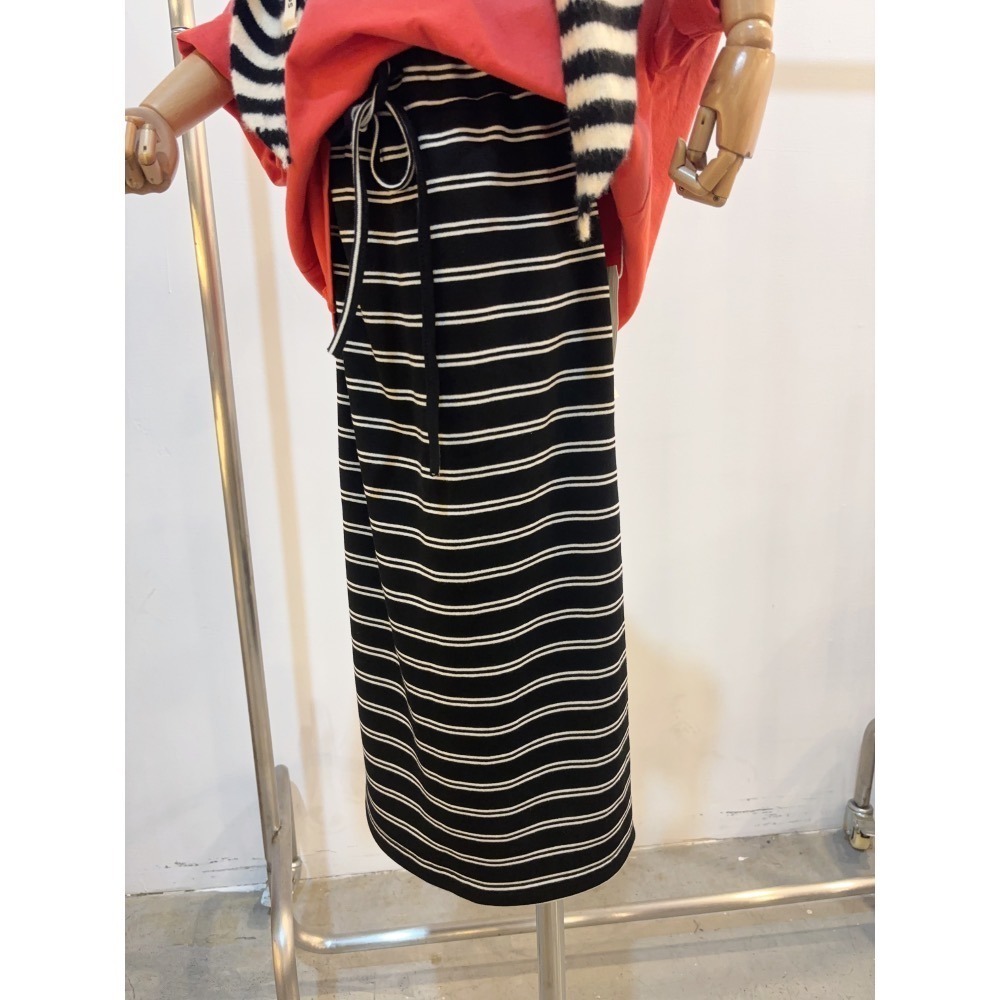 11062單一價大女孩橫條棉長裙-細節圖3