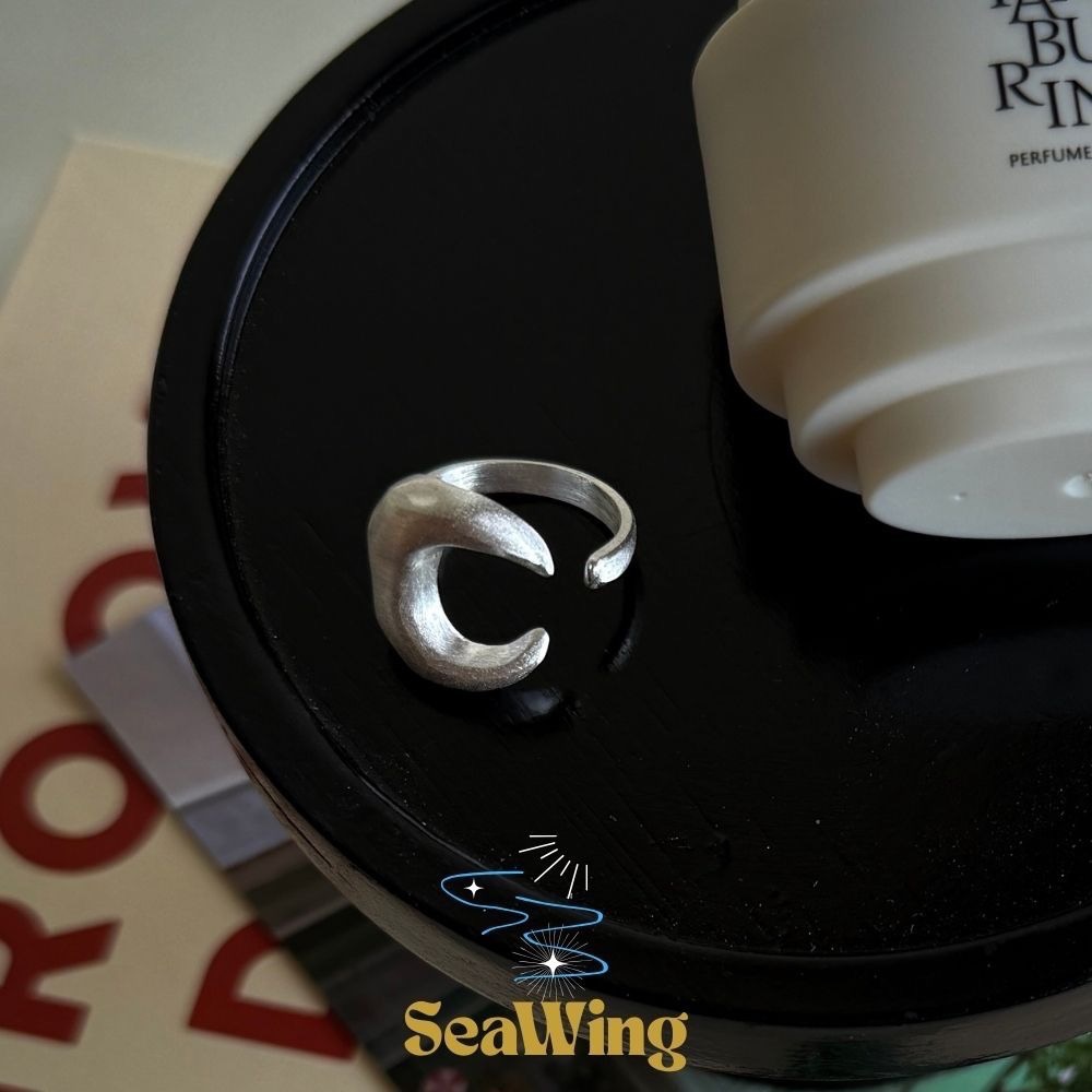 汐影 SeaWing｜人氣款!! S925銀  ✿月亮彎彎✿  戒指 飾品  銀飾 純銀戒-細節圖4