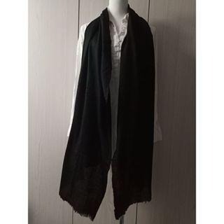 【藏印台】印度純手工Cashmere 窄版羊絨圍巾披肩08-黑-平紋-細節圖3