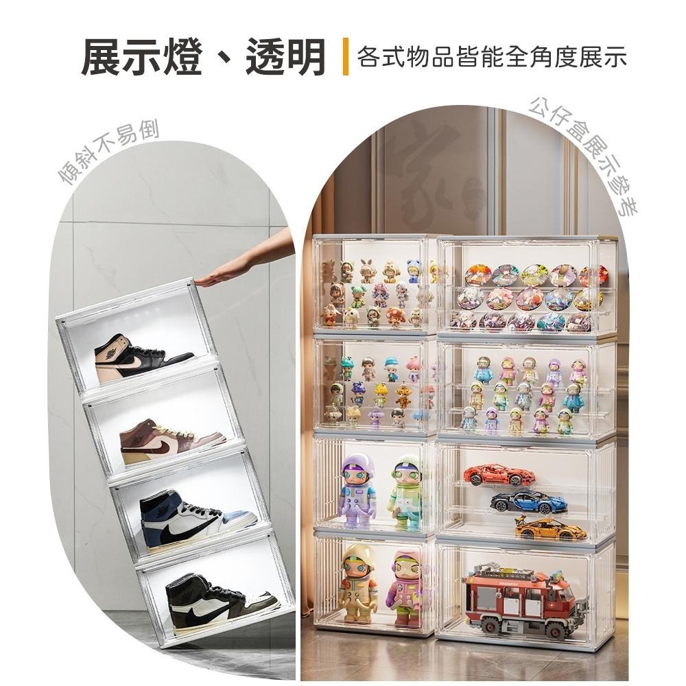 LED公仔展示盒【聲控亮燈】燈光展示櫃 帶燈公仔盒 盲盒燈光展示 展示櫃 化妝品收納盒 鞋盒 鞋架 包包展示盒-細節圖2