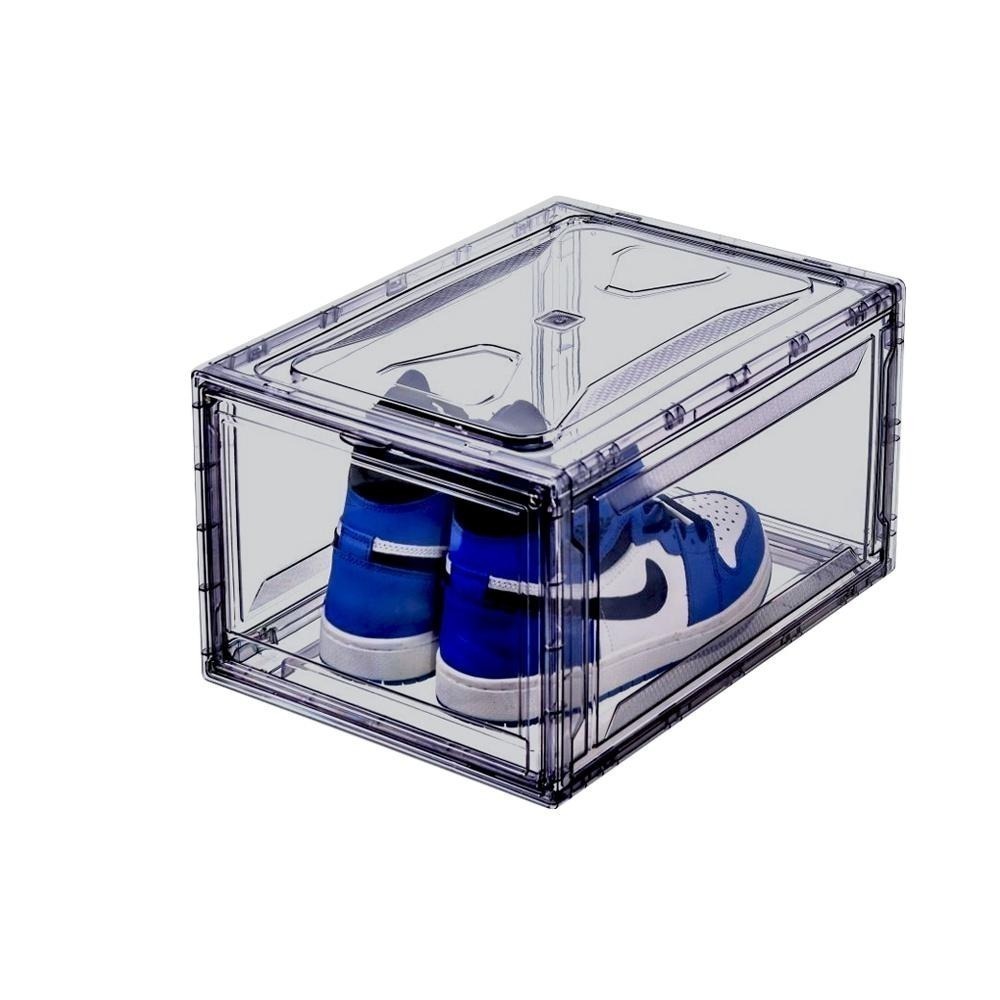 超高透明鞋盒【磁吸式 高透明】加厚硬板鞋櫃 正開側開 磁吸透明鞋盒 防塵鞋盒 升級款 鞋櫃 鞋架 鞋櫃收納櫃 透明鞋櫃-細節圖9