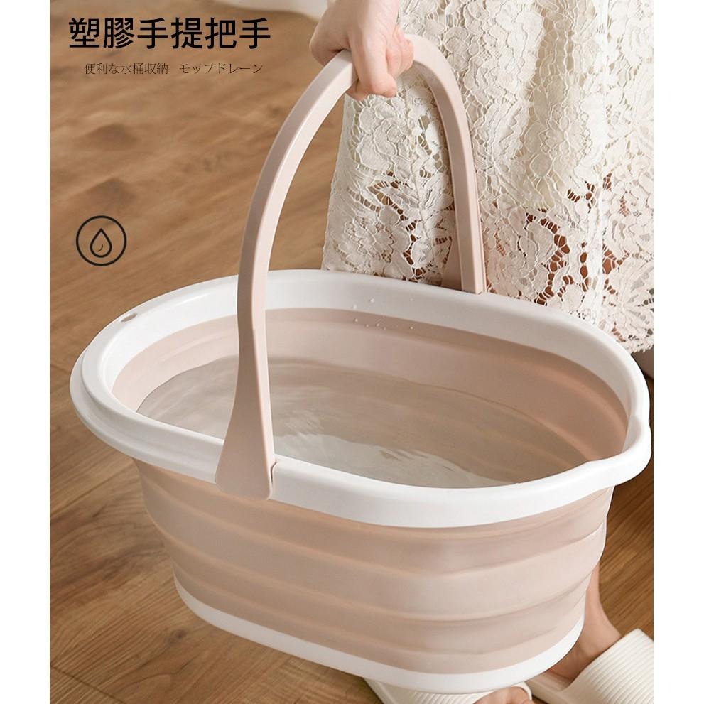 折疊水桶【台灣現貨】可折疊拖把桶 儲水 露營用品 洗臉桶 水桶 戶外水桶 壓縮水桶 露營水桶 提水桶 伸縮水桶 釣魚桶-細節圖4