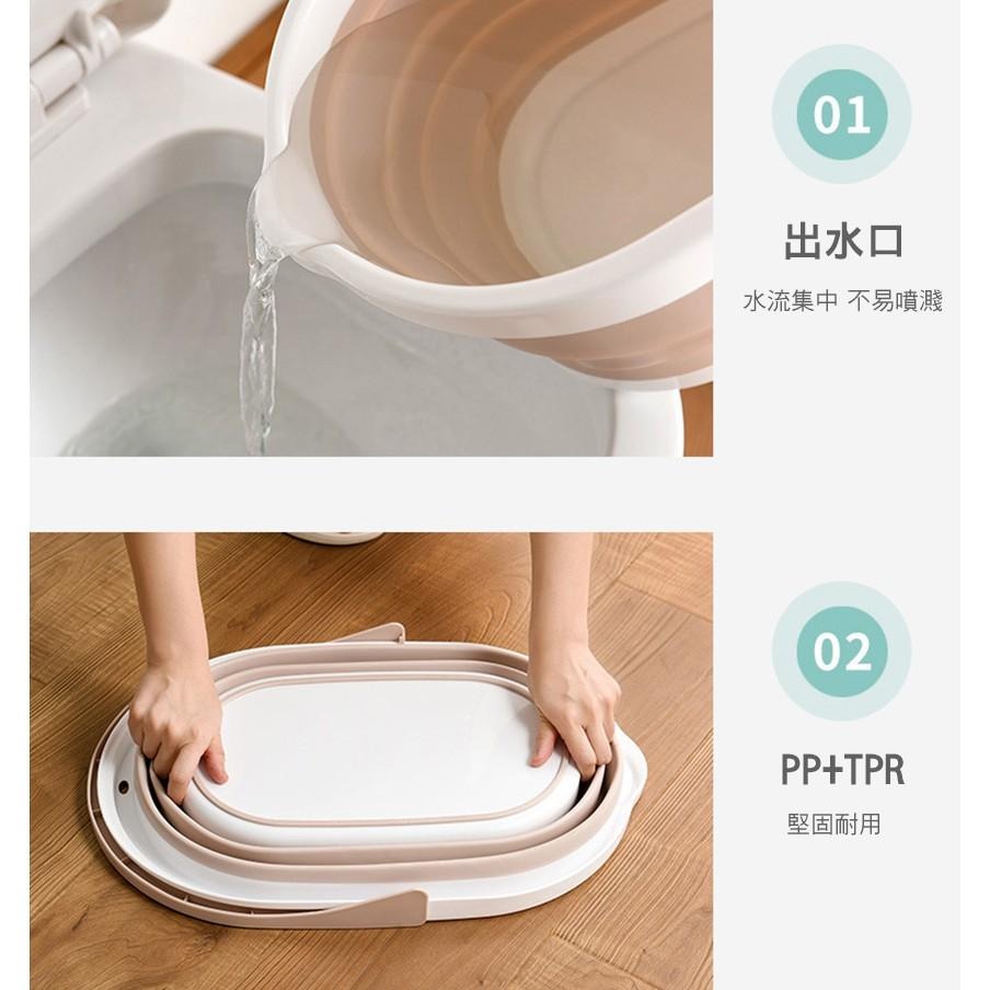 折疊水桶【台灣現貨】可折疊拖把桶 儲水 露營用品 洗臉桶 水桶 戶外水桶 壓縮水桶 露營水桶 提水桶 伸縮水桶 釣魚桶-細節圖5
