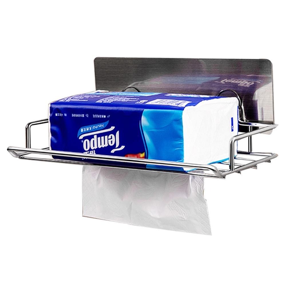 不鏽鋼衛生紙架 無痕貼抽取式紙巾架 收納架 置物架 衛生紙收納架 不鏽鋼收納架 紙巾架 抽取式紙巾架 衛浴置物架-細節圖2