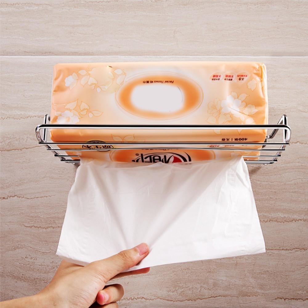 不鏽鋼衛生紙架 無痕貼抽取式紙巾架 收納架 置物架 衛生紙收納架 不鏽鋼收納架 紙巾架 抽取式紙巾架 衛浴置物架-細節圖3