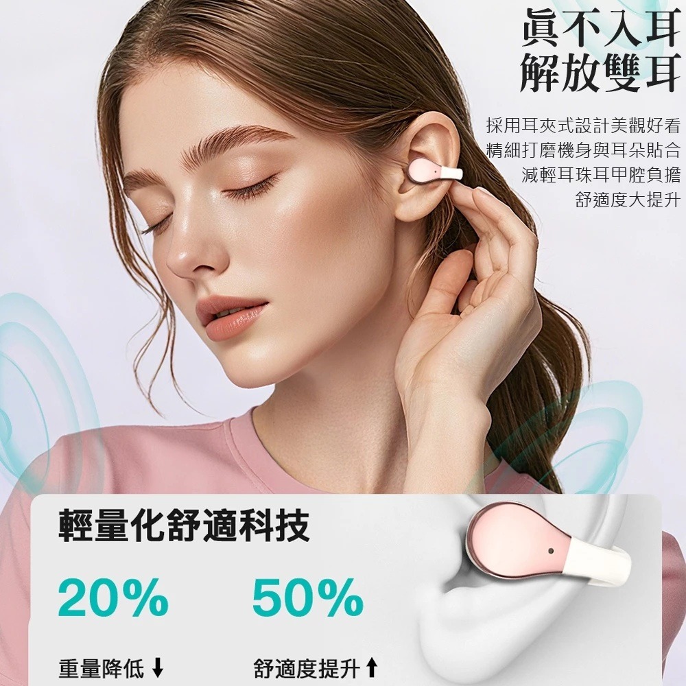 TOTU iphone17 OWS 骨傳導真 無線藍牙耳機 耳夾式 運動 藍芽耳機 SoundX系列 觸控/通話/聽歌-細節圖5