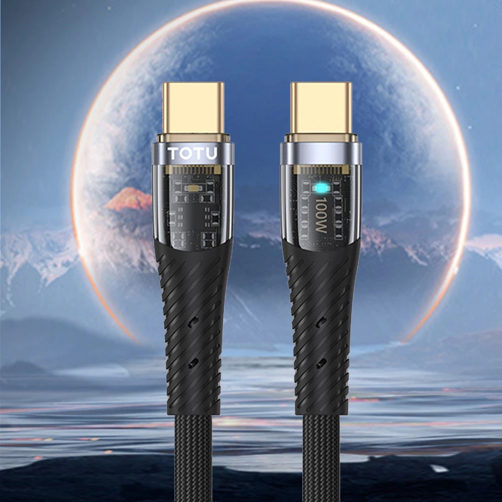 TOTU 雙Type-C/PD 充電線 傳輸線 閃充線 編織 快充線 100W CB-8系列 1.5M 拓途-細節圖3