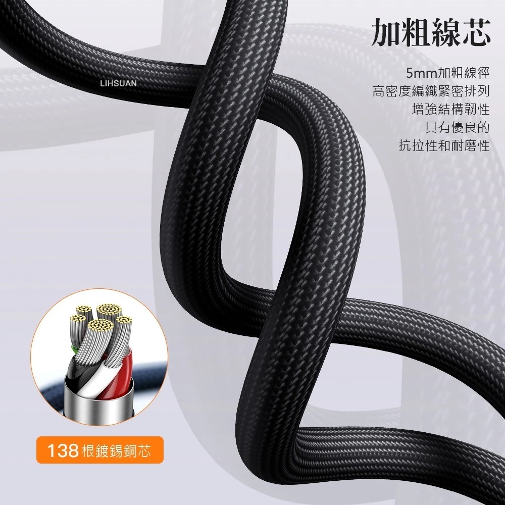 TOTU 一分三 Lightning/Type-C/安卓MicroUSB/iPhone充電線 CB-8系列 1.5M-細節圖10