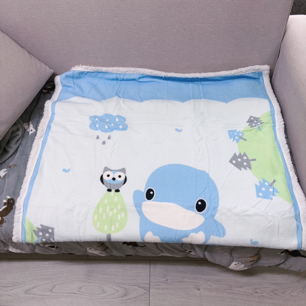 Kuku鴨藍色毛毯-細節圖2