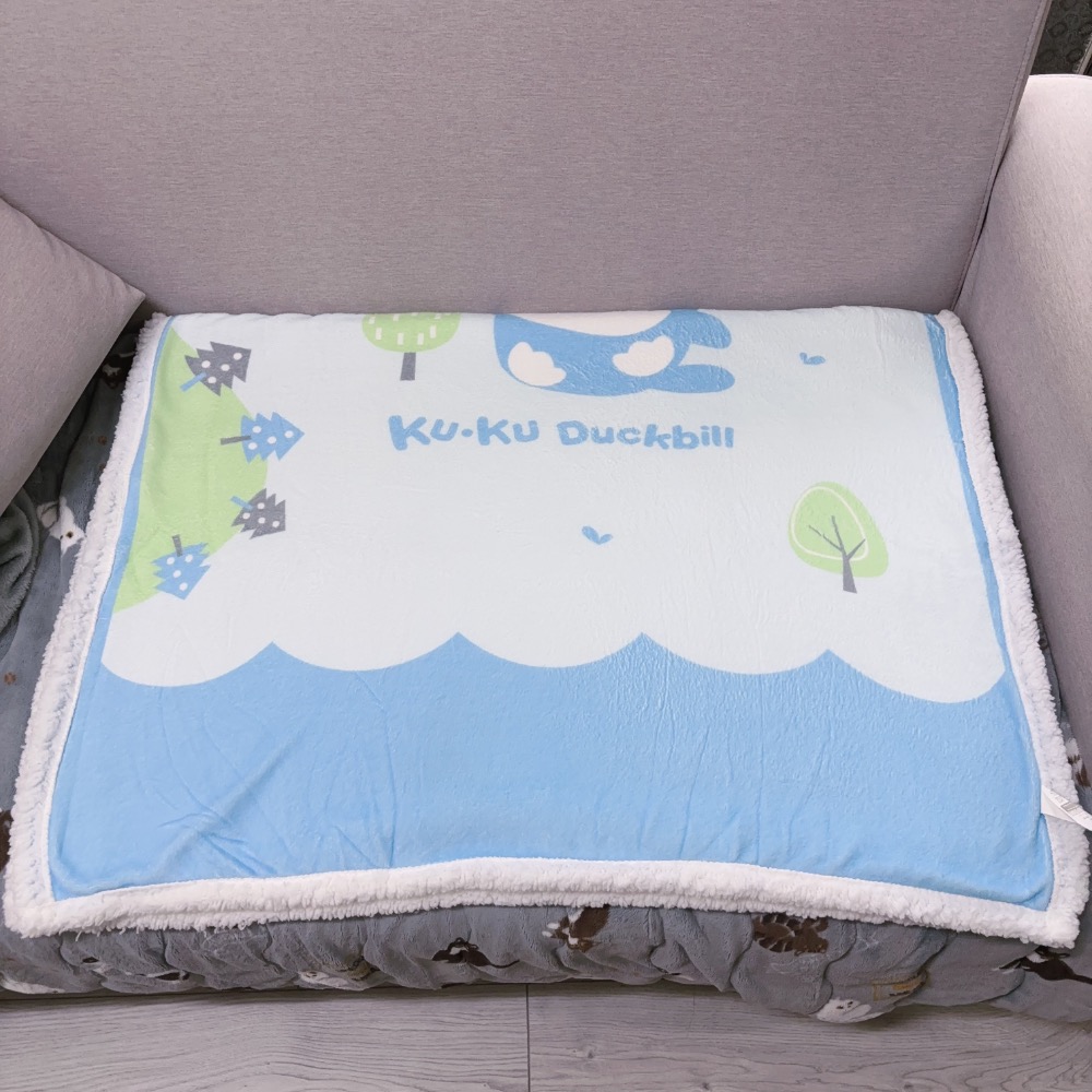 Kuku鴨藍色毛毯-細節圖3