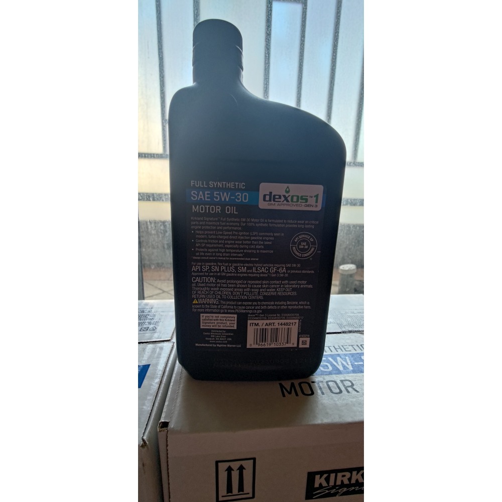 (現貨實拍) 好市多 KIRKLAND Signature 科克蘭全 合成機油 5W-30 汽車引擎機油 5w30-細節圖3