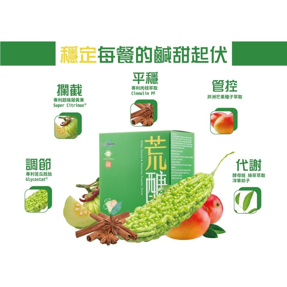 荒醣纖纖飲 (30入/盒) Bitter Melon＆ Garcinia Formula-細節圖3