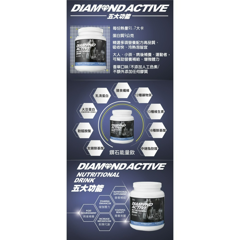 鑽石能量飲/瓶 健康生活、能量到位 900公克/瓶-細節圖2
