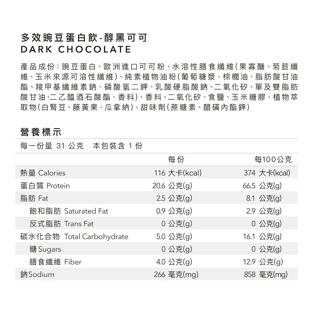 Body Goals 多效豌豆蛋白飲12入組 31G/包-規格圖10