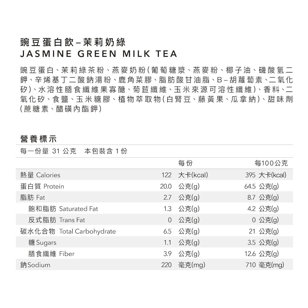 Body Goals 多效豌豆蛋白飲12入組 31G/包-規格圖10