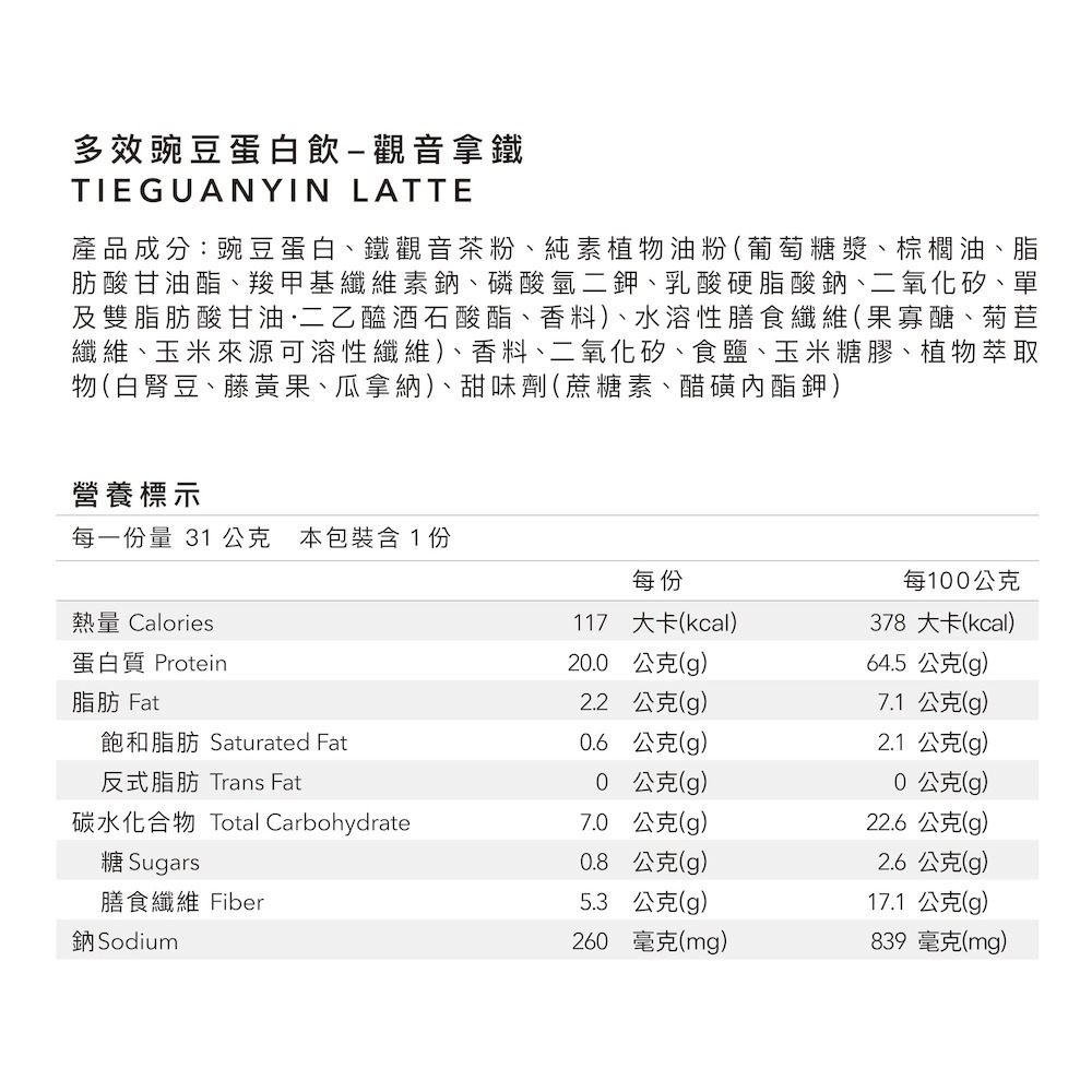 Body Goals 多效豌豆蛋白飲30入組 31G/包 （多種口味）-規格圖10