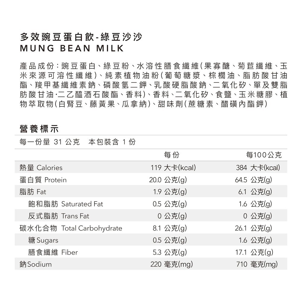 Body Goals 多效豌豆蛋白飲60入組 31G/包（多種口味）-規格圖10