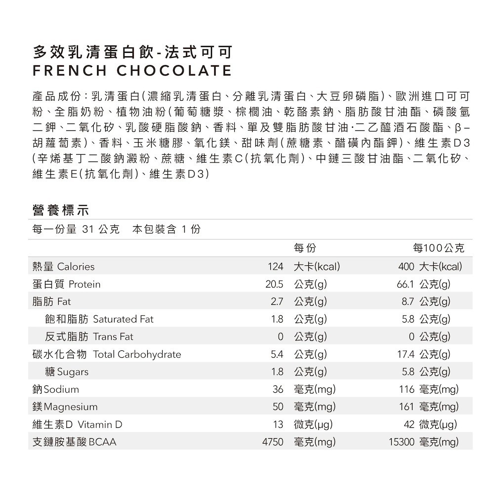Body Goals 多效乳清蛋白飲30入組 31G/包（多種口味）-規格圖7