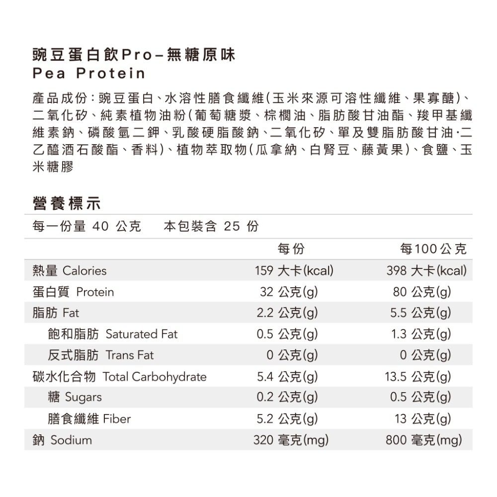 Body Goals 全素多效豌豆蛋白飲PRO大包裝-多口味(1KG/袋)-規格圖2