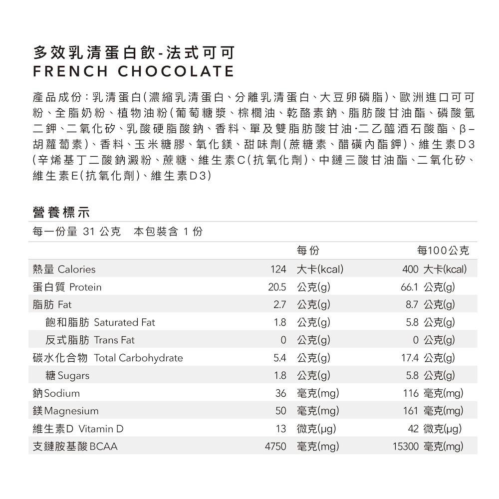 Body Goals 多效乳清蛋白飲30入組 31G/包（多種口味）-規格圖9