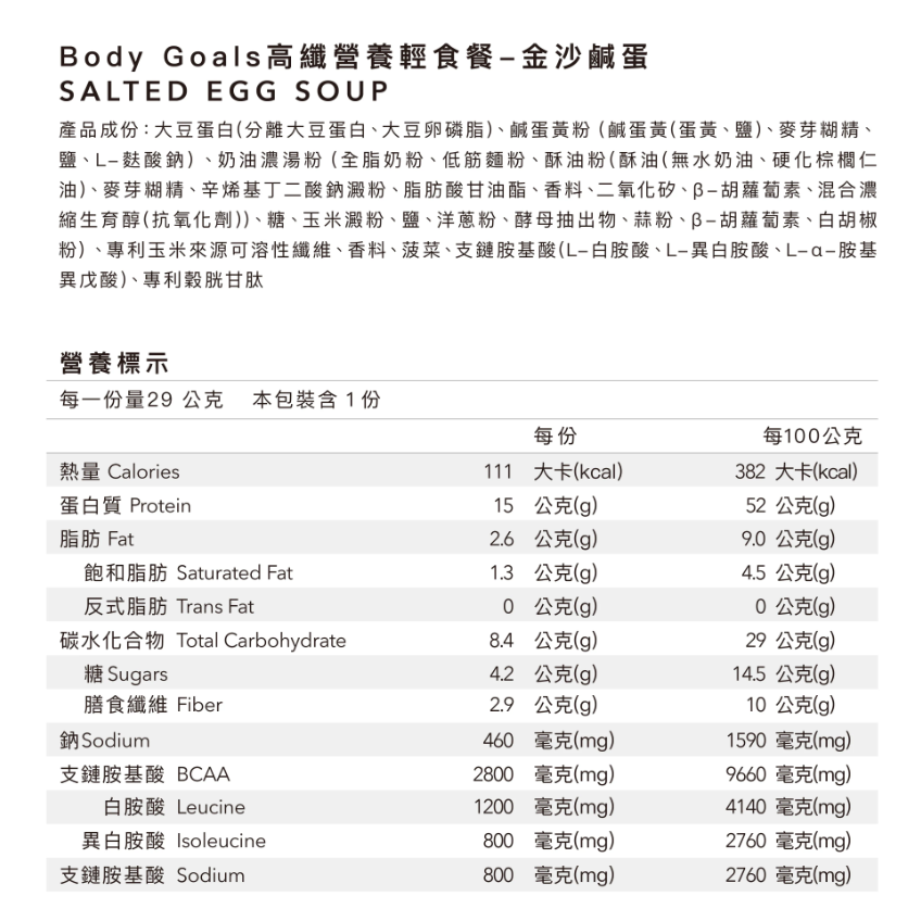 【Body Goals】高纖營養輕食餐  (31g/包，12包/30包/60包/盒)-細節圖10