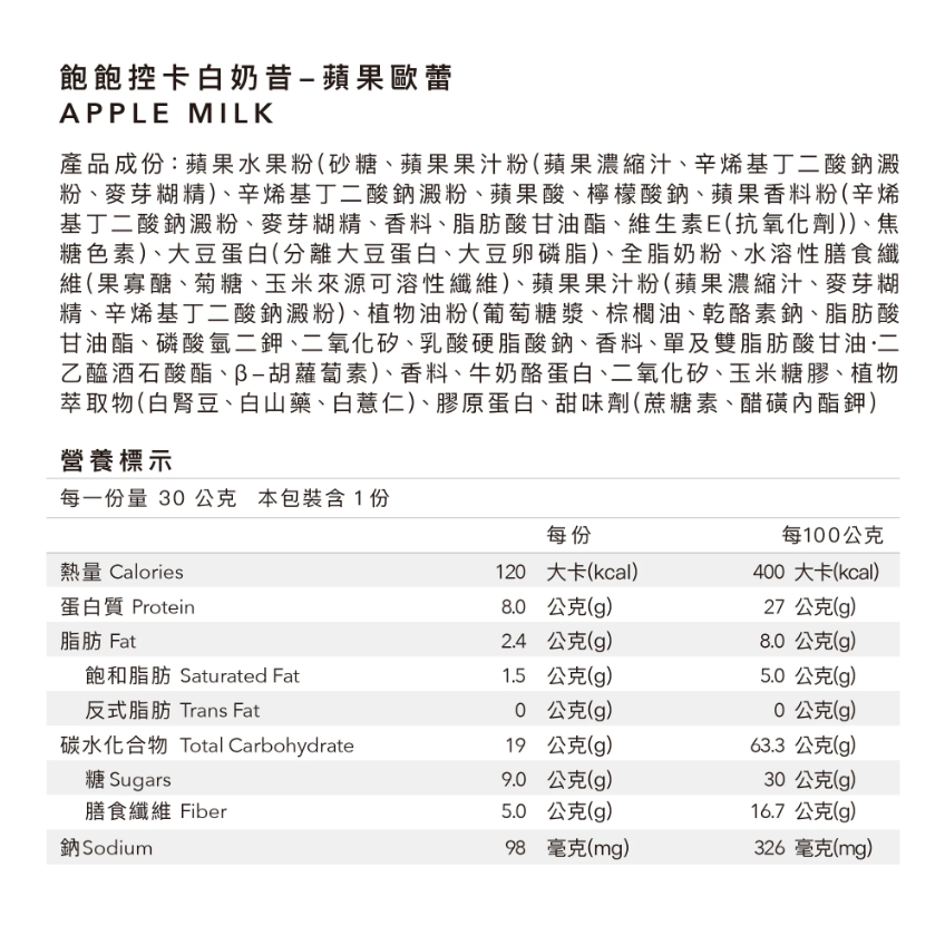 【Body Goals】飽飽控卡白奶昔 隨手包 (30g/包，12包/30包/60包/盒)-細節圖8
