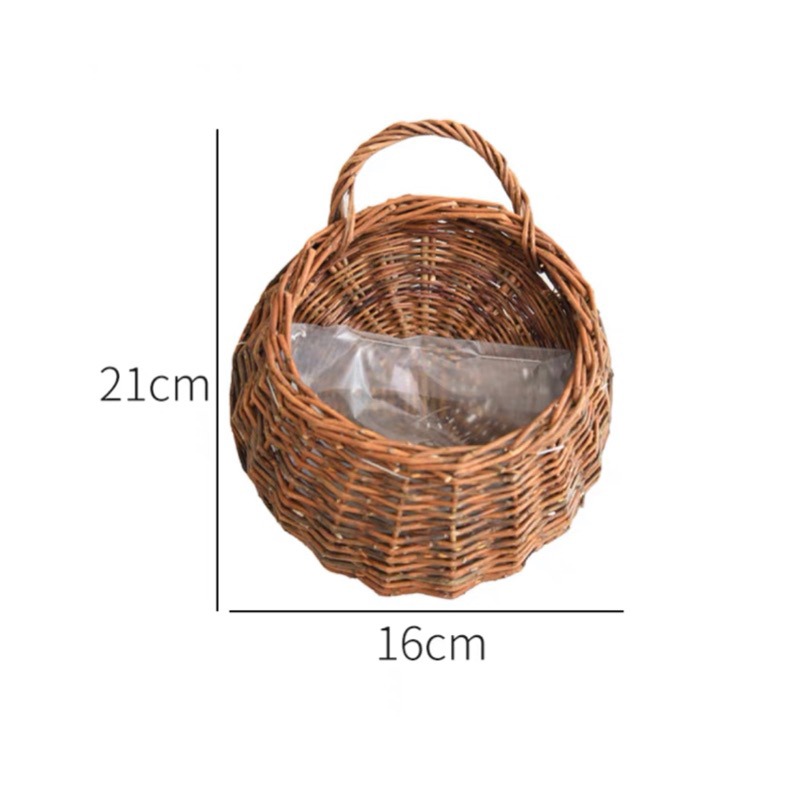 有感選物❤︎台灣現貨 藤編壁掛花籃 植栽花籃 牆壁裝飾-規格圖7