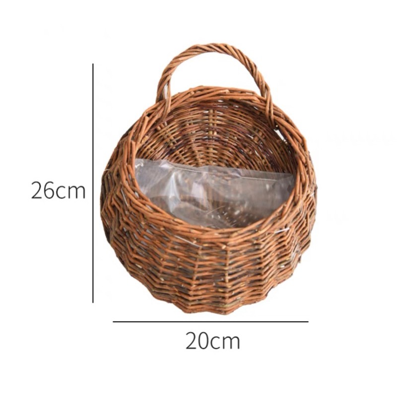 有感選物❤︎台灣現貨 藤編壁掛花籃 植栽花籃 牆壁裝飾-規格圖7