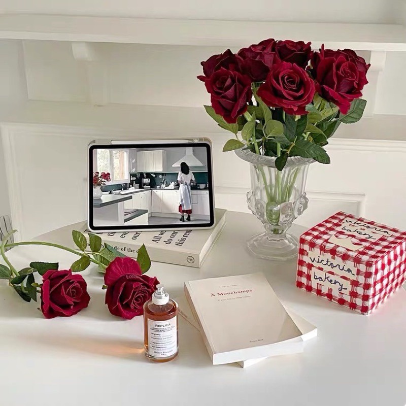 台灣現貨❤︎仿真玫瑰花擺設 拍照道具 居家擺設 假花 捧花仿真花 畢業花束 情人節花束「有感選物」-細節圖3