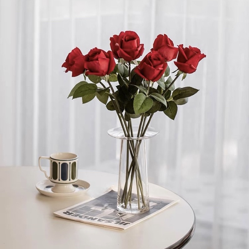 台灣現貨❤︎仿真玫瑰花擺設 拍照道具 居家擺設 假花 捧花仿真花 畢業花束 情人節花束「有感選物」-細節圖2