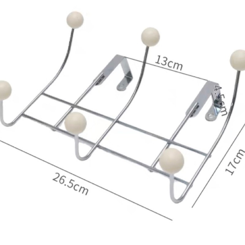 有感選物❤︎台灣現貨 韓風奶油色門後掛鉤 衣帽架 掛衣架-規格圖7