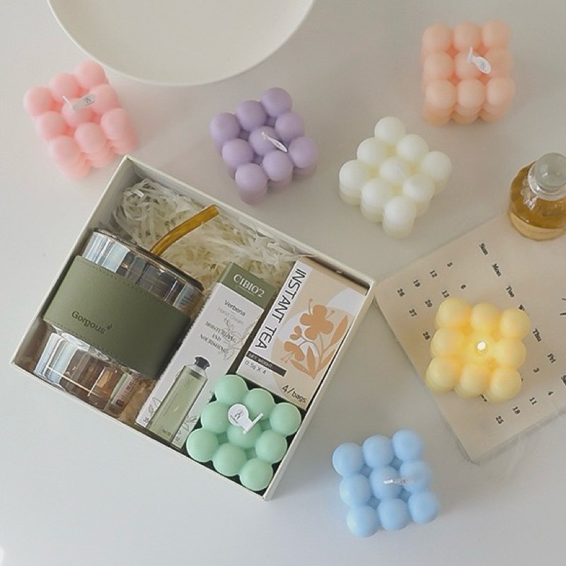 台灣現貨❤︎韓風ins小蒼蘭大豆蠟魔方香氛蠟燭 造型蠟燭 畢業小禮物 聖誕節交換禮物 擺件拍照必備道具「有感選物」-細節圖4