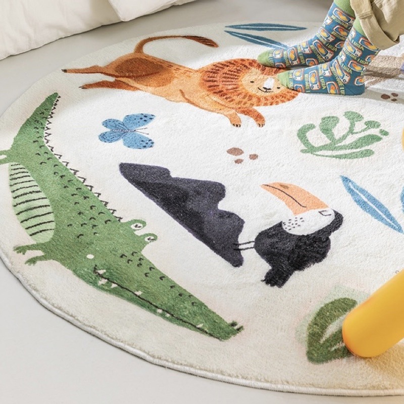 有感選物❤︎台灣現貨 短絨毛圓形地墊 腳踏墊 地毯 客廳地毯-細節圖7