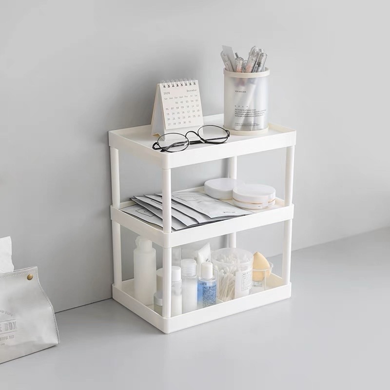 ❤︎台灣現貨❤︎ins簡約桌面白色收納雙層架 置物架 文具收納 化妝品收納 學生書桌收納 「有感選物」-細節圖5