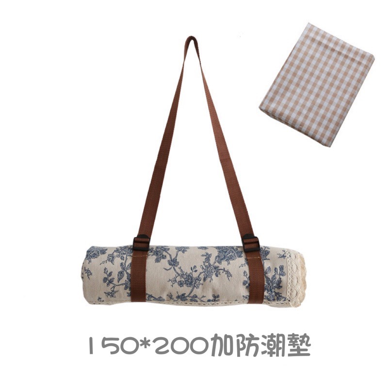 藍色碎花150*200+防潮墊