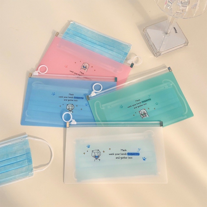 台灣現貨 可愛防水收納袋 夾鏈袋 鈔票收納 文具收納袋 pvc收納袋 口罩收納 萬用收納袋 「有感選物」-細節圖2