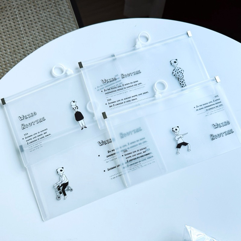 台灣現貨 可愛防水收納袋 夾鏈袋 鈔票收納 文具收納袋 pvc收納袋 口罩收納 萬用收納袋 「有感選物」-規格圖6