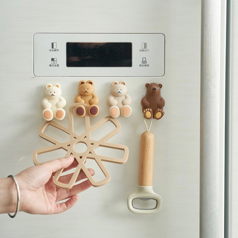 台灣現貨❤︎吸盤式小熊牙刷架 牙刷支架 小物掛鉤「有感選物」-細節圖5