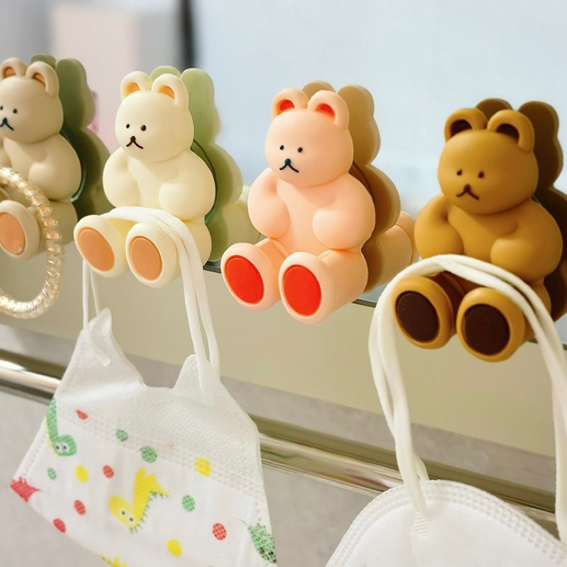 台灣現貨❤︎吸盤式小熊牙刷架 牙刷支架 小物掛鉤「有感選物」-細節圖6