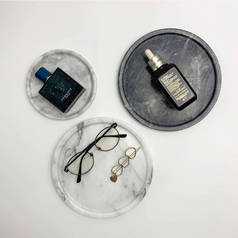 台灣現貨❤︎高品質北歐簡約天然大理石圓盤 托盤 收納圓盤桌上擺件 「有感選物」-規格圖9