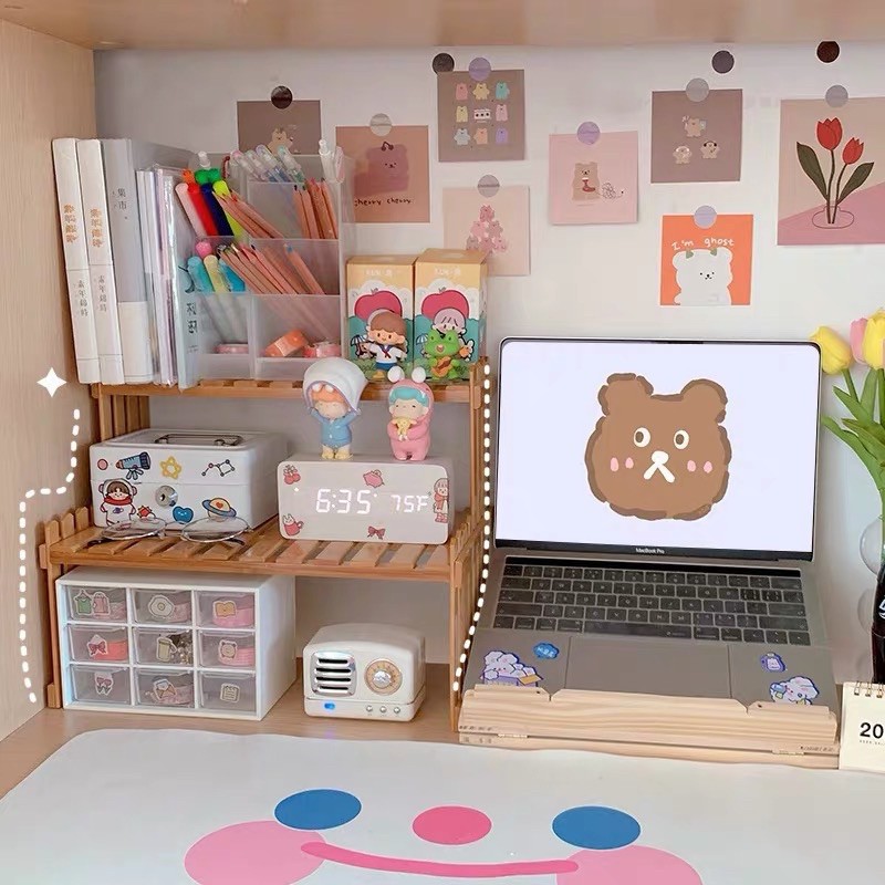 ❤︎台灣現貨❤︎ins熱款木質桌上置物架 雙層架 收納層板架 桌面展示架 多肉植物收納架 學生宿舍收納架「有感選物」-細節圖5