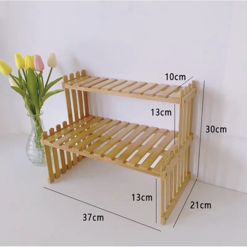 ❤︎台灣現貨❤︎ins熱款木質桌上置物架 雙層架 收納層板架 桌面展示架 多肉植物收納架 學生宿舍收納架「有感選物」-細節圖8