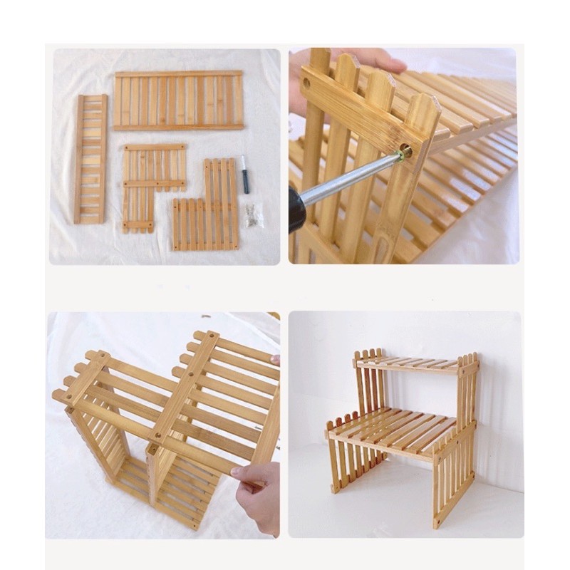 ❤︎台灣現貨❤︎ins熱款木質桌上置物架 雙層架 收納層板架 桌面展示架 多肉植物收納架 學生宿舍收納架「有感選物」-細節圖9